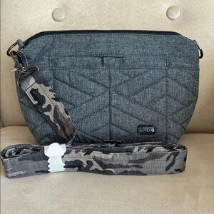 EUC Lug Flare Crossbody Bag in Heather Gray